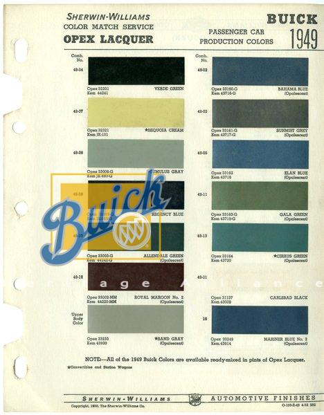 Buick Color Chart