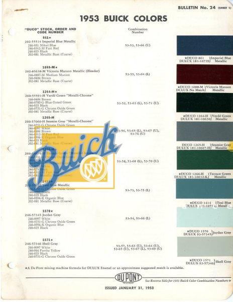 Buick Color Chart