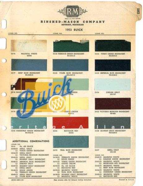 Buick Color Chart